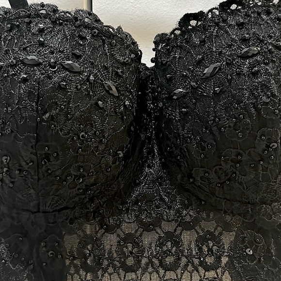 XS Beaded Bustier Corset Top Black - Picture 3 of 3